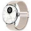 GIOPUEY 18mm Cinturini Magnetica Compatibile con Withings ScanWatch 2 38mm/Nova Brilliant 39mm/ScanWatch Light, Cinturino in Morbido Nylon Intrecciato [Unisex] [Traspirante] - Beige