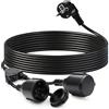DewinLVD Cavo di Prolunga 5 metri con 2 prese Schuko Prolunga Elettrica IP44 Prolunga Ciabatta H05VV-F 3G 1,5mm², 250V/16A, adatto per giardino, officina, cantiere 5M