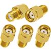 MejaRizon 5 pezzi RP-SMA maschio a SMA femmina adattatore, adattatore coassiale, connettore coassiale maschio a jack coassiale, adattatore a bassa perdita per antenna radio WiFi, cavo di ingresso