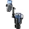 This Hill Portabicchieri da auto con base regolabile e supporto per telefono, compatibile con iPhone e tutti gli smartphone
