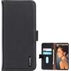SHIEID Custodia per Oppo A53s 5G,Supporto Stand ed Cover di Vera Pelle Case,Flip Vera Pelle Cover per Oppo A53s 5G-Nero