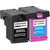OGOUGUAN Caidi 300XL Rifabbricate Cartucce d'inchiostro di ricambio per HP 300 XL Grande Capacità, per PhotoSmart C4600 C4680 Deskjet D2560 D5560 Envy 10 114 2-Pack