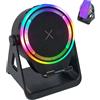 BTFO Altoparlante Bluetooth a Induzione Wireless, Rotazione a 360° Supporto per Sensore Bluetooth Telefono Wireless Luce Ambientale RGB e Design Audio Surround HD per Telefono