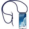 SIMao Cover Collana per Cellulare Compatibile con OPPO A15/ OPPO A15S,Custodia Trasparente Silicone con Cordino Necklace Case Antiurto Protettivo Cover Custodia da Collo Custodia con Cordino, Blu