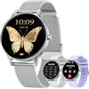 TAOPON Smartwatch Donna Orologio Chiamate Bluetooth: 1,27 Tondo Touch Orologi Smart Watch da Impermeabile Sport Fitness Contapassi Cardiofrequenzimetro Pressione Caloriec Oro Polso per Android iOS Telefono