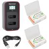 Newmowa NP-BX1 Batteria (2pcs) e Caricatore Doppio LCD USB per Sony NP-BX1 | Compatibile con Sony ZV-1,ZV-1F,ZV-1 II e Cyber-Shot DSC-RX100, II, III, IV, V, VI,VII,WX500,WX350,WX300,HX50V,HX60V,CX405