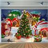 Hnmdmyi 2.1x1.5m Sfondo Natale Foto Casa Candy Inverno Neve Albero di Natale Fiocco di neve Fotografia Sfondo Famiglia Bambini Vacanze Natale Capodanno Party Decorazioni Banner Photo Booth Props