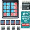 LONELY BINARY 10pcs I2C Soft 4x4 Matrice Tastiera Kit - 5pcs Soft Membrana Tastiere 4 x 4 16 Tasti Interruttore Modulo, 5pcs I2C Adattatori per GPIO Risparmio per Arduino, Raspberry Pi, ESP32 Progetti