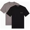 Emporio Armani T-shirt girocollo da uomo in puro cotone, confezione da 2, nera, S