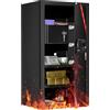 KABISAFE Cassaforte ignifuga con cassetto ignifugo, 82 l, grande cassaforte per casa, mobili con serratura a combinazione, cassaforte digitale con sistema di allarme, cassaforte da parete per gioielli