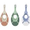 Jordan* ® | Step 1 Green Clean | Spazzolino da denti per bambini sostenibile 0-2 anni | Setole extra morbide a base biologica, manico riciclato all'84% | Colori misti | Confezione da 3 unità