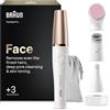 Braun FaceSpa Pro - Epilatore viso, sistema di pulizia e rassodamento della pelle, con 3 extra, SE 912, bianco/bronzo