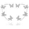 Wensmy Orecchini a clip a forma di farfalla, per donne e ragazze, 6.5 x 4 cm, Zinco