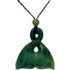 81stgeneration Collana con Ciondolo a Coda di Balena Pikorua a Torsione Singola in Giada Nefrite | Collana Maori in Corda per Uomo | Gioielli in Pietra Verde per Donna