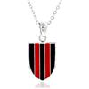 amorili Collana Rossa e Nera Uomo Donna in Acciaio Inox | Ciondolo Tifoso Squadra Calcio | Girocollo Resistente e Sportivo | Idea Regalo per Appassionati cll2016