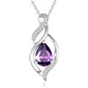 FANCIME Collana Donna Argento 925 Placcato Oro Pietra Nascita | Design Doppia Torsione Ciondolo Goccia Gioielli Regalo Donna Ragazza