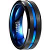 NUNCAD Anello Uomo/Donna/Unisex Tungsteno con Incisione I LOVE YOU Anello Amicizia/Anello Anniversario/Oro rosa/Blu/Nero/Argento Taglia 8mm (12.5-32)