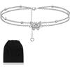 BINXWA Cavigliera da donna in argento con farfalla 14 K; cavigliera regolabile da donna, idea regalo per donne e ragazze (in confezione regalo), Argento sterling,