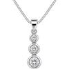 Vincent Paul COLLANA TRILOGY DONNA IN ARGENTO 925 RODIATO CON ZIRCONE COLORE DIAMANTE
