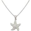 amorili Collana Donna Stella Marina in Argento 925 con Zirconi - Ciondolo Mare Luminoso - Gioiello Elegante Idea Regalo per Lei