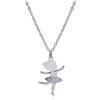Wanda Plata - Collana con ciondolo a forma di ballerina, per bambine, ragazze e donne, in argento sterling 925, ideale come regalo per la Prima Comunione