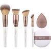 Luvia Cosmetics Luvia - Set di pennelli per il trucco Complete Face, vegani per cipria, buffer, blush e correttore, spugna per bellezza e spugna, per fondotinta e cipria
