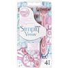 Gillette Venus Venus Gillette Simply 3 Rasoi usa e getta da donna, confezione da 4