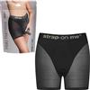 Strap-on-me Imbracatura Lingerie Halo Short Cyclist - Imbracatura Lingerie per Dildo,Vita Alta, Effetto Second Skin, Microfibra & Tulle, Cintura Elastica,Anello in Silicone Estensibile - Nero (Large)