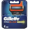 Gillette Lamette Proglide, 4 Lamette per Rasoio Barba Uomo, Multicolore