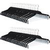 Amazon Basics Velvet Skirt Hangers with Clips, 50-Pack, Nero