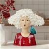 DiliComing, Statua da giardino a forma di testa di busto per la decorazione della casa, 28 cm, statua d'arte moderna per la casa e il giardino, varie feste per donne, 26 x 14 x 27 cm (rosso)