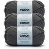 Caron All Day Cotton - 3 confezioni da 170 m/99,8 g grigio 100% cotone mercerizzato filato