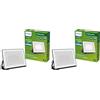 Philips Lois, Proiettore per Esterni, 20 W, 3000 K, Nero (Confezione da 2)