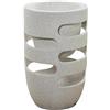 DRW Vaso con luce LED in fibra di vetro in ecru ruvido, 72 x 45 x 45 cm
