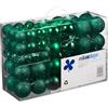 Relaxdays Palline di Natale, Set da 100, Addobbi Natalizi, Opache, Lucide, Glitterate, ∅ 3,4 e 6 cm, Deco, Verde Scuro
