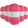 Utopia Crafts Super Aran - Filato per lavori a maglia e uncinetto, 5 pezzi, 100 g (fiore chiaro)
