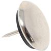 Adsamm® / 4 x scivoli in metallo con chiodo e pad ammortizzante/argento/Ø 35 mm/tondi/puntali in metallo nichelato con cuscinetto in PVC/piedini protettivi per arredi Adsamm® Quality