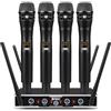 D Debra Wireless Microphone System Audio Pro DU4004 UHF 4 * 16 canali regolabili senza fili microfoni dinamici palmari, ideale per la riunione Chiesa Discorso Partito (4 Palmare)