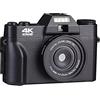 CCZRD Fotocamera digitale Vlogging Videocamera WIFI Webcam Grandangolo Zoom 16X 48MP Fotografia Schermo ribaltabile Cattura Facilmente Momenti Meravigliosi(Standard,Only Black Camera)