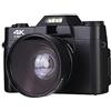 CCZRD Videocamera for vlogging Fotocamera digitale da 48 MP Webcam con schermo ribaltabile a 180 ° for obiettivo macro grandangolare Cattura Facilmente Momenti Meravigliosi(32G,With Wide angle lens)