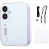 KIMISS Videocamera Musicale 4K, Fotocamera CCD 64MP con Schermo Touch 3 Pollici e Rotazione 180°, Batteria 3600mAh e Connessione OTG, per Selfie e Riproduzione Musicale Visione Film (WHITE)