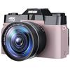 CCZRD Macro Lens 4K Digital Camera Flip Screen Selfie Camcorder 48MP Vlog WIFI Webcam Videoregistratore Vintage 16X Grandangolare Cattura Facilmente Momenti Meravigliosi(NO SD Card,With Lens Filter-02)