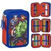 CERDÁ LIFE'S LITTLE MOMENTS Cerda ASTUCCIO SCUOLA AVENGERS CON 1 MATITA HB 2 PENNE 1 FORBICE, 1 GOMBO, 1 Temperino, 1 Righello, 18 Matite Colori e 18 Pennarelli Giotto, Rosso e blu - Avengers, 8 Count (Pack of 1), Astuccio per