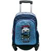 Minecraft Zaino Scuola Hostile Behaviour - Doppio scomparto adattabile + carrello nero TOYBAGS con protezione laterale e inserto frontale anti caduta 4 ruote girevoli - 44 x 30 x 20 cm, multicolore,