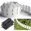 Focefec Bordo paesaggistico in plastica, 6 m, bordo da giardino [extra alto 13,5 cm di altezza], kit di bordura flessibile senza attrezzi con 30 punte di ancoraggio per prati, cortili, aiuole, bianco