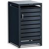 Metzler box pattumiere design antracite RAL7016 1x240L, fascia a strisce, acciaio resistente alle intemperie