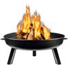 LZQ Braciere Ø 80 cm rotondo braciere gambe anti-ruggine verniciato design Home nero braciere per esterni