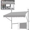 MAYTIIMO Tenda da sole con manovella, tenda da sole per balcone senza foratura, regolabile in altezza, impermeabile, resistente ai raggi UV (300 x 120 cm, grigio)