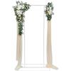 SICHENSH 2 x 1 m in metallo per matrimonio, arco quadrato di matrimonio, arco quadrato in metallo, sfondo rettangolare, decorazione per compleanni, feste e banchetti (bianco)