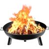 Froadp Ø80cm Braciere per Esterno con Vasca Rotonda per Caminetto Patio Terrace Giardino Barbecue (Tipo F)